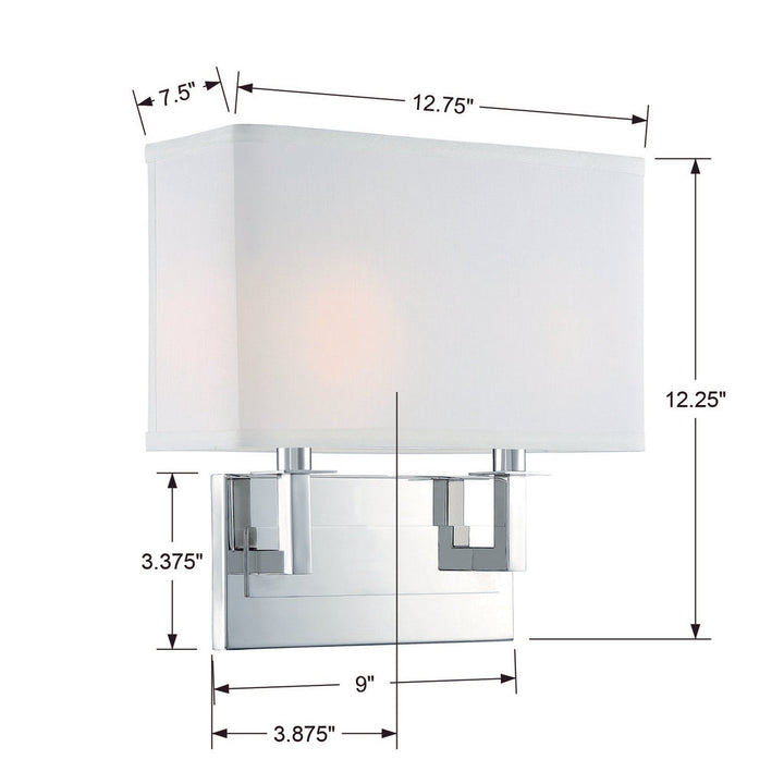 Durham 2 Light Polished Nickel Sconce Crystorama