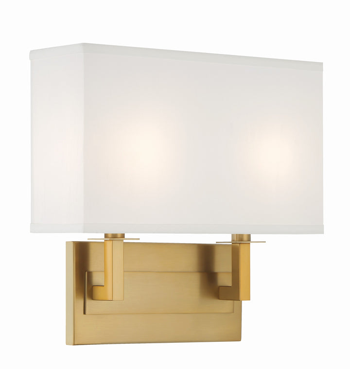 Durham 2 Light Vibrant Gold Sconce Crystorama