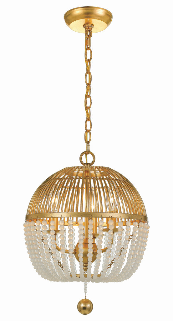 Duval 3 Light Antique Gold Mini Chandelier Crystorama