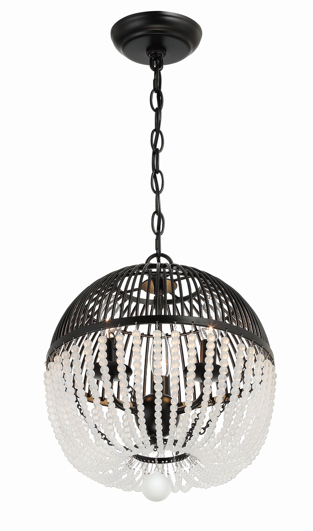 Duval 3 Light Matte Black Mini Chandelier Crystorama