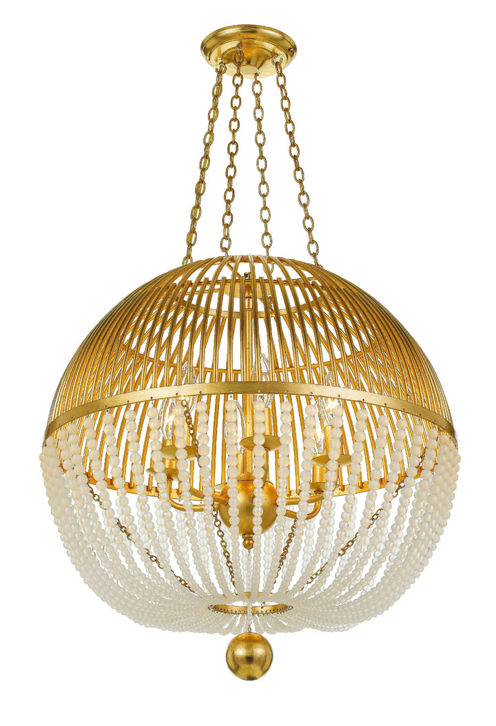 Duval 6 Light Antique Gold Chandelier Crystorama