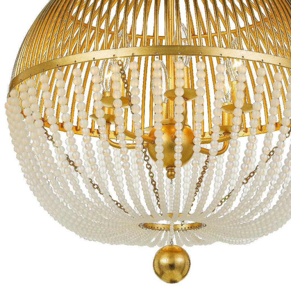 Duval 6 Light Antique Gold Chandelier Crystorama