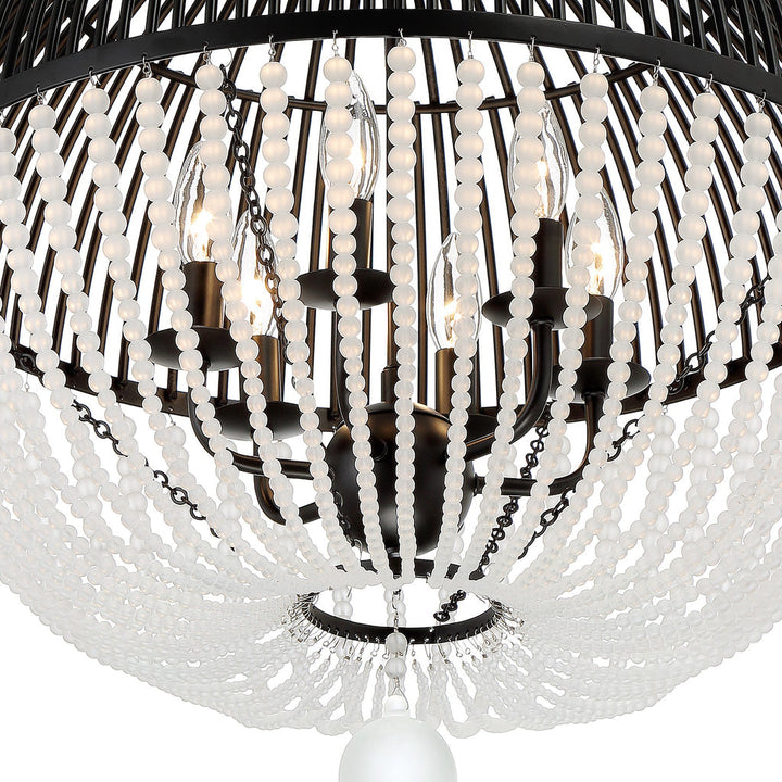 Duval 6 Light Matte Black Chandelier Crystorama