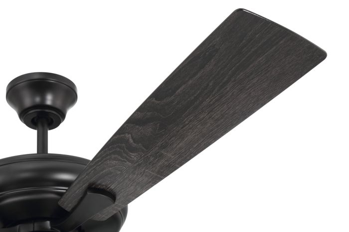 ##Antique Hardware## 52" Eos Frost 4 Light in Flat Black w/ Flat Black/Greywood Blades