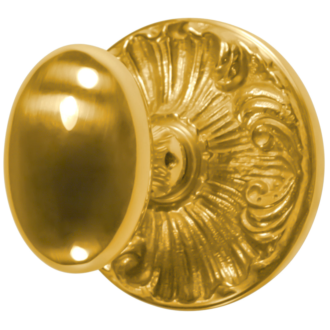 Romanesque Rosette Door Set with Egg Door Knobs (Several Finishes Available)