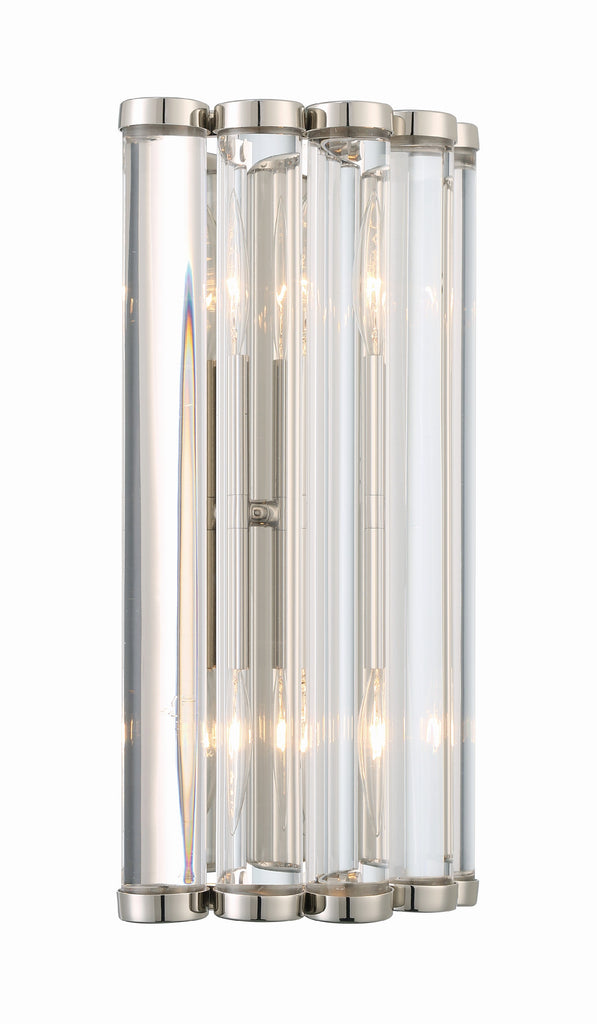 Libby Langdon Elliot 2 Light Polished Nickel Sconce Crystorama