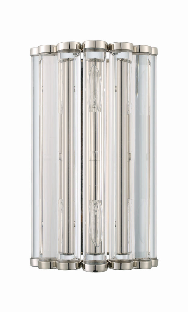 Libby Langdon Elliot 2 Light Polished Nickel Sconce Crystorama