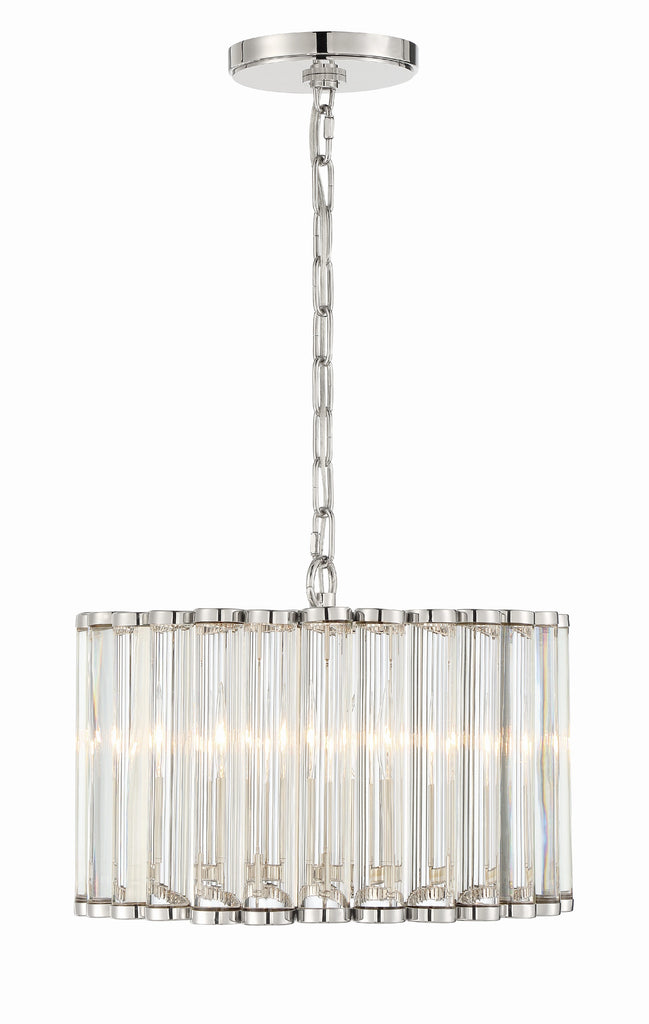 Libby Langdon Elliot 4 Light Polished Nickel Mini Chandelier Crystorama