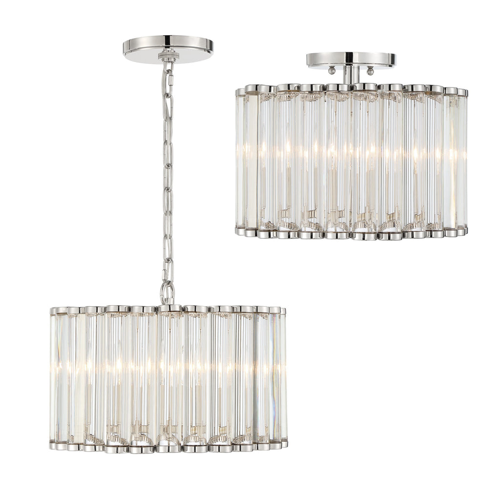 Libby Langdon Elliot 4 Light Polished Nickel Mini Chandelier Crystorama