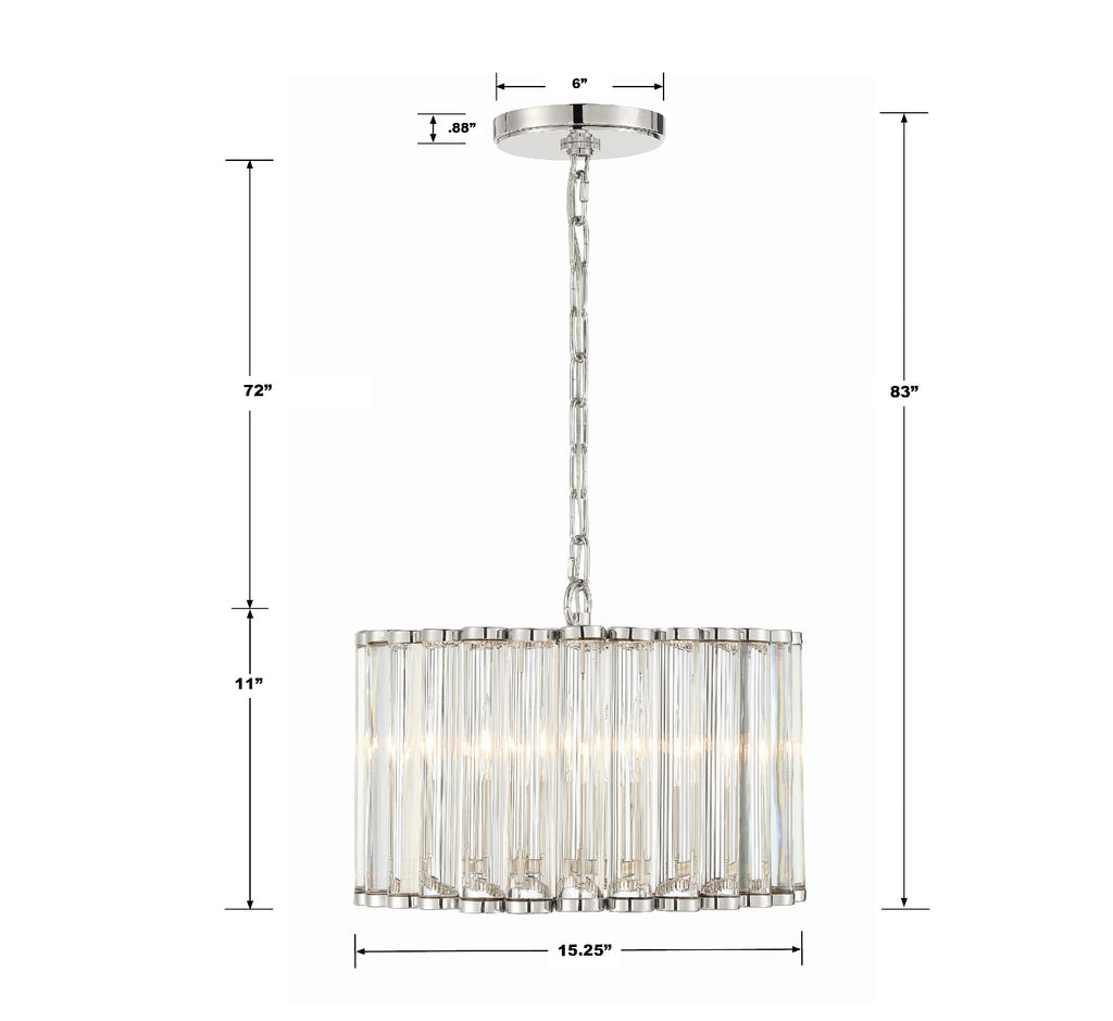 Libby Langdon Elliot 4 Light Polished Nickel Mini Chandelier Crystorama