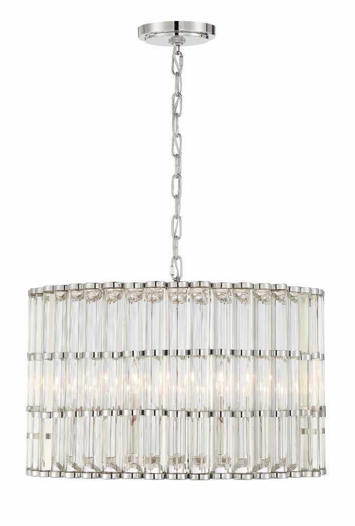 Libby Langdon Elliot 6 Light Polished Nickel Chandelier Crystorama