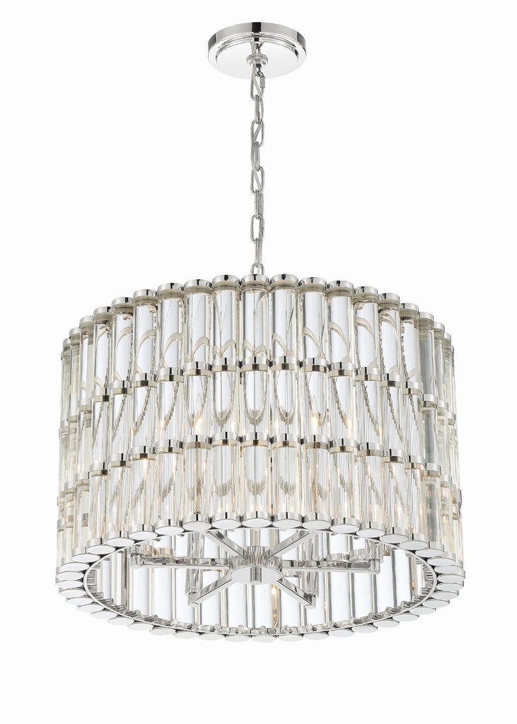 Libby Langdon Elliot 6 Light Polished Nickel Chandelier Crystorama