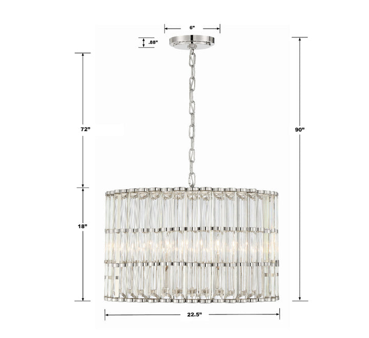 Libby Langdon Elliot 6 Light Polished Nickel Chandelier Crystorama