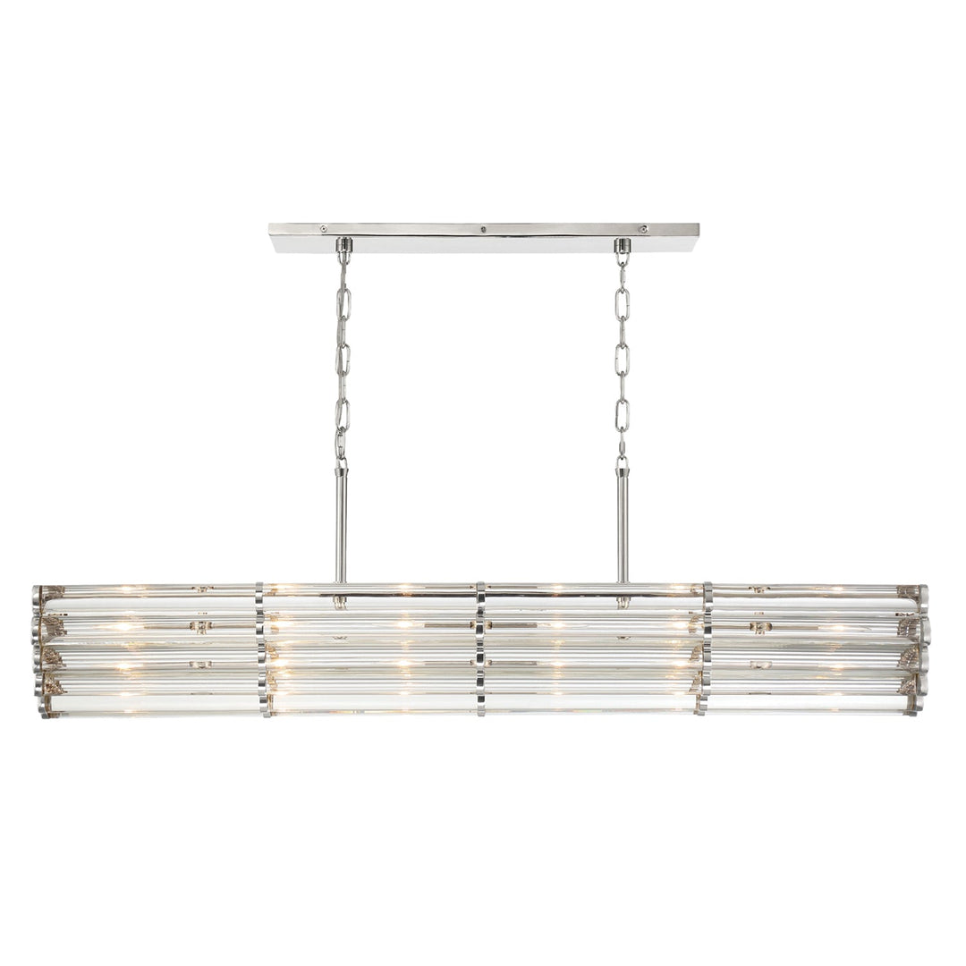 Libby Langdon Elliot 6 Light Polished Nickel Linear Chandelier Crystorama