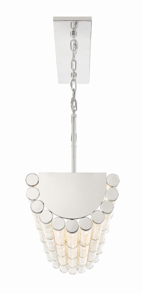 Libby Langdon Elliot 6 Light Polished Nickel Linear Chandelier Crystorama