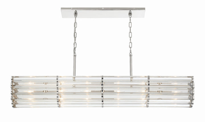 Libby Langdon Elliot 6 Light Polished Nickel Linear Chandelier Crystorama