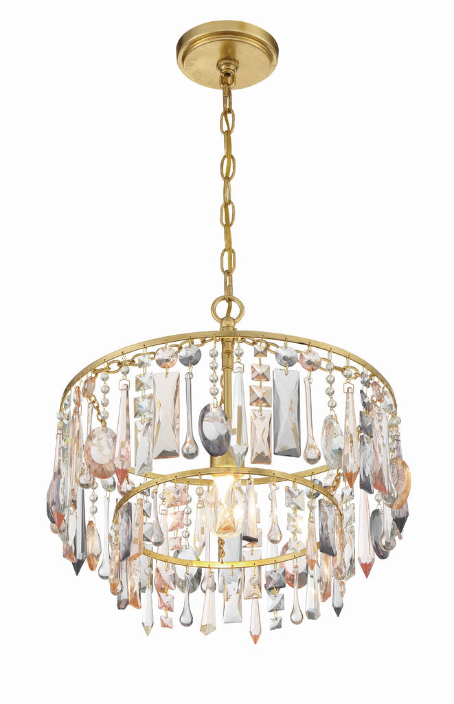 Elsa 1 Light Antique Gold Pendant Crystorama