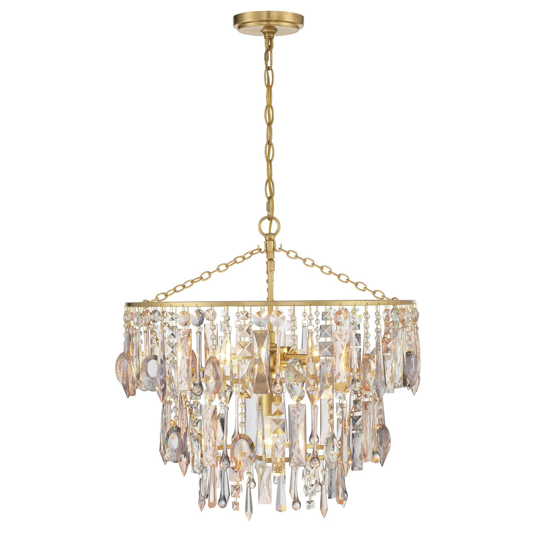 Elsa 3 Light Antique Gold Chandelier Crystorama