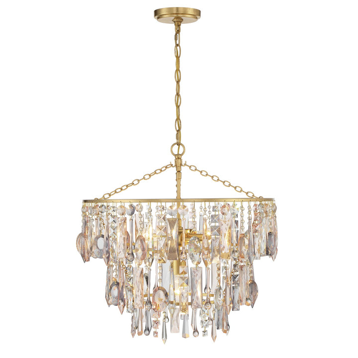 Elsa 3 Light Antique Gold Chandelier Crystorama