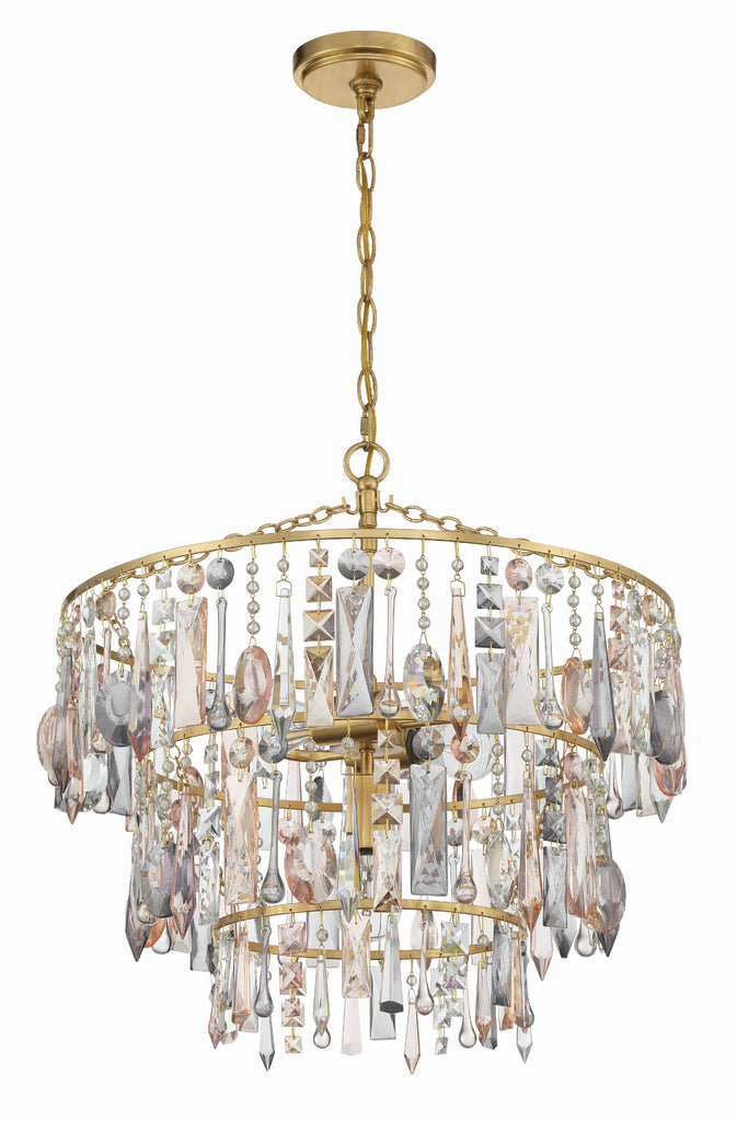 Elsa 3 Light Antique Gold Chandelier Crystorama