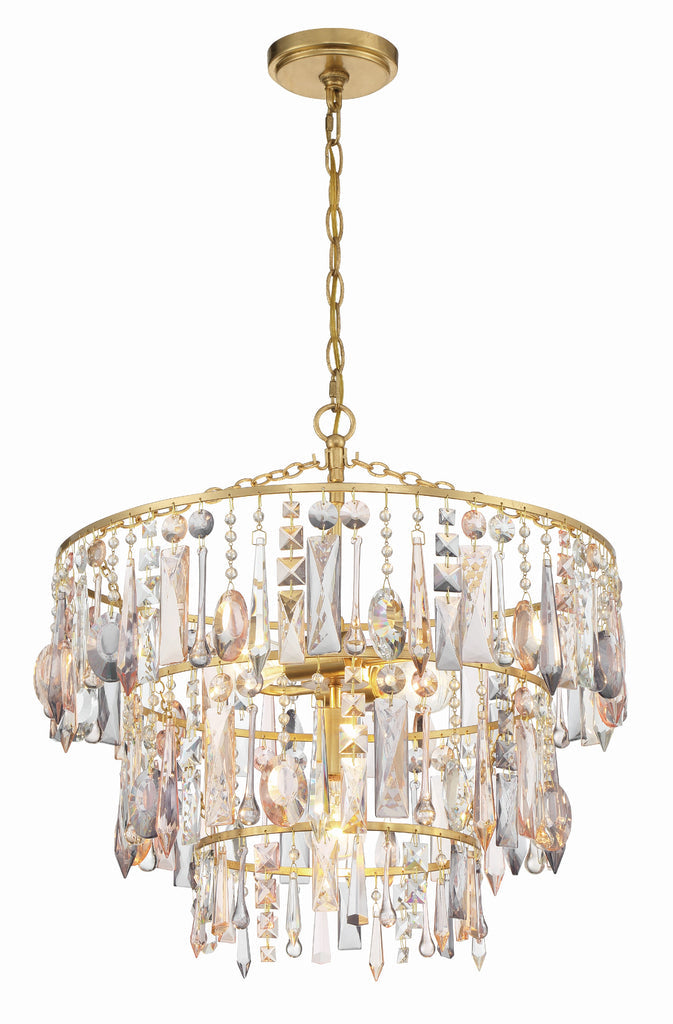 Elsa 3 Light Antique Gold Chandelier Crystorama