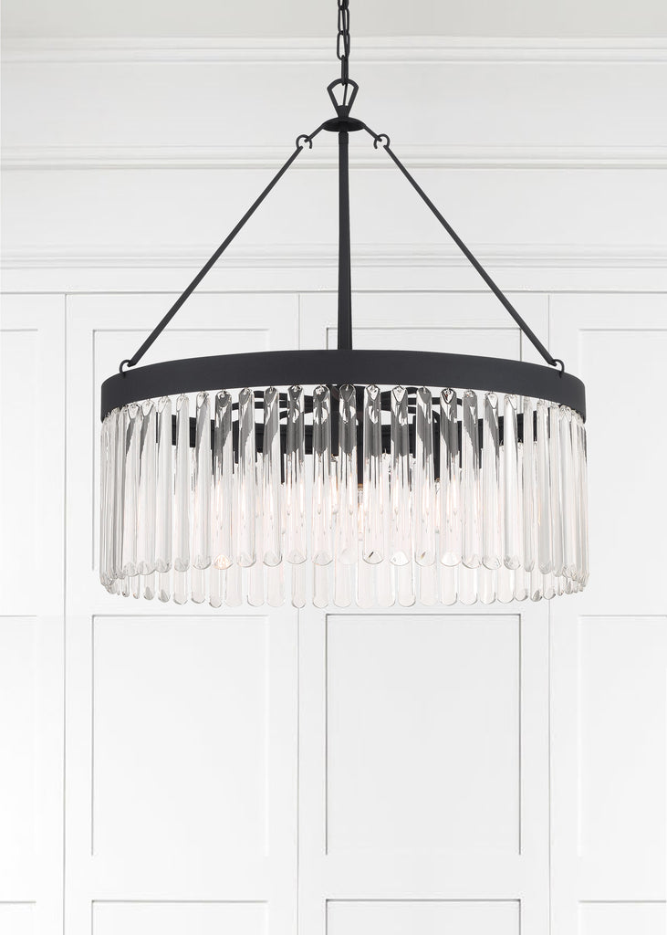 Emory 8 Light Black Forged Chandelier Crystorama