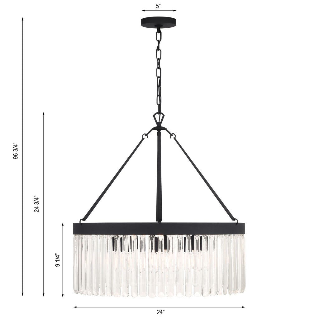 Emory 8 Light Black Forged Chandelier Crystorama