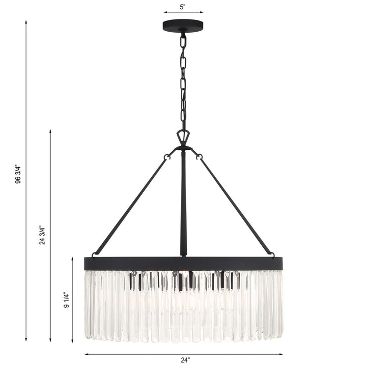 Emory 8 Light Black Forged Chandelier Crystorama