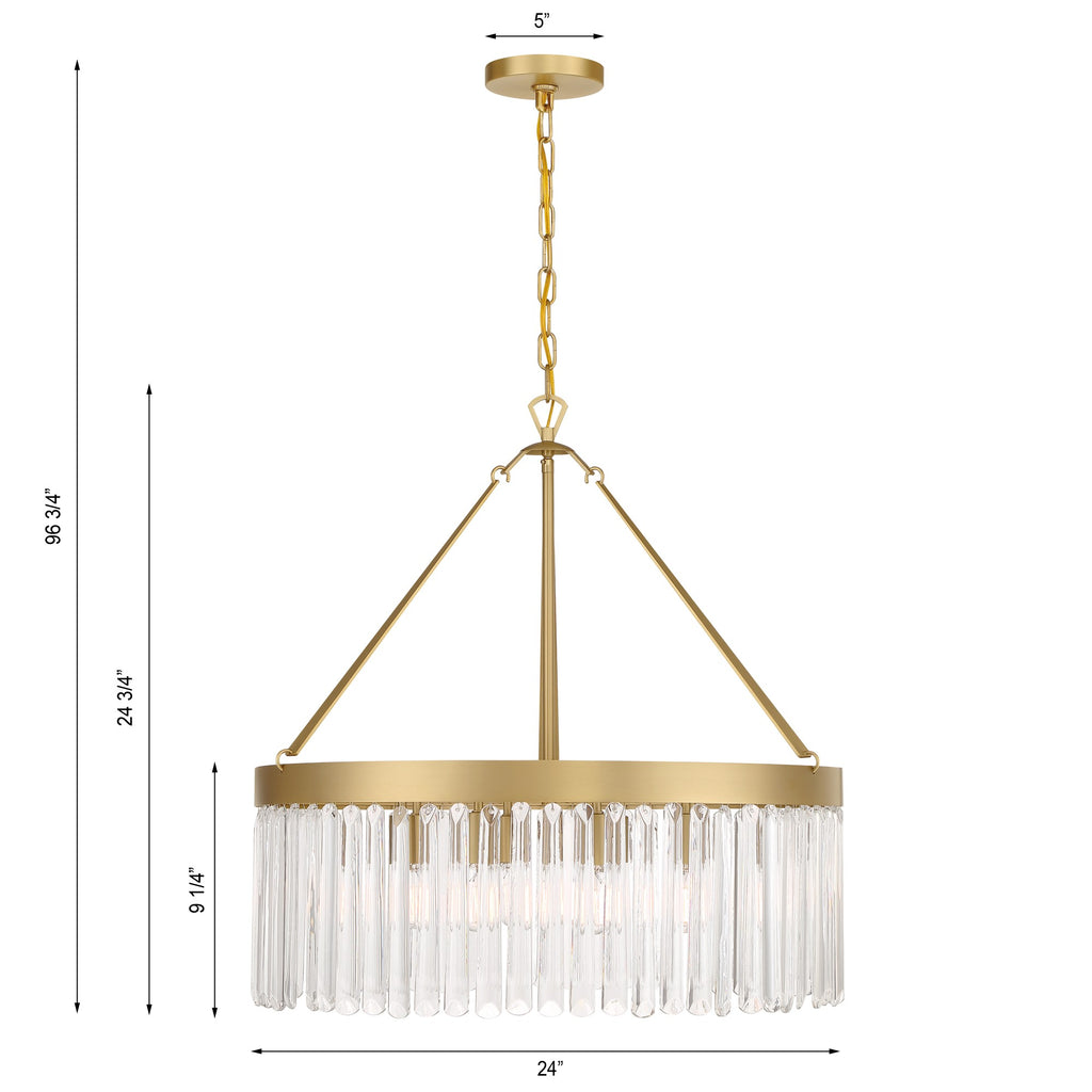 Emory 8 Light Modern Gold Chandelier Crystorama