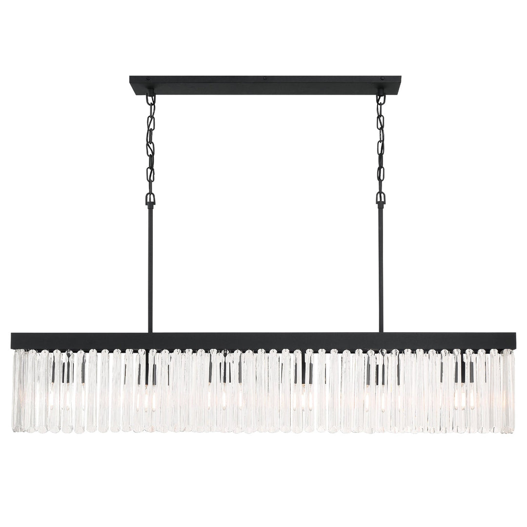 Emory 6 Light Black Forged Linear Chandelier Crystorama