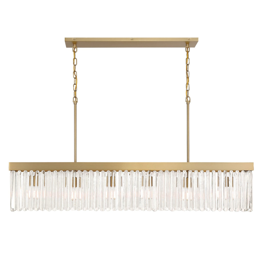 Emory 6 Light Modern Gold Linear Chandelier Crystorama