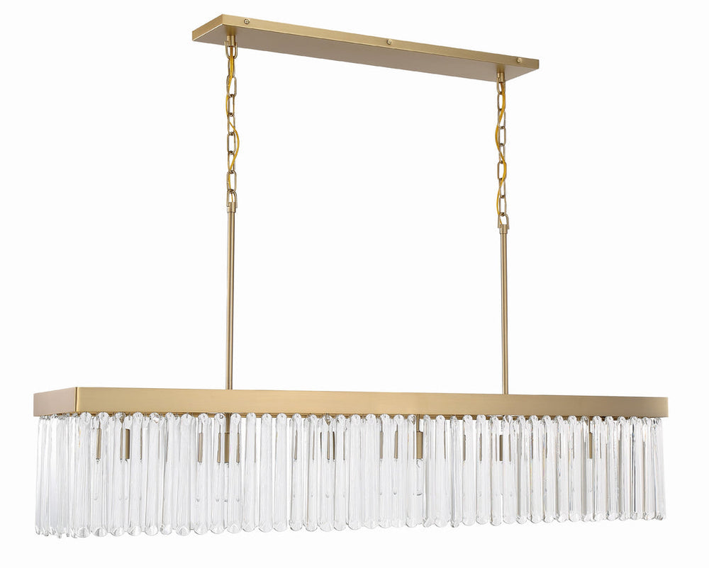 Emory 6 Light Modern Gold Linear Chandelier Crystorama