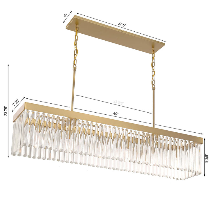 Emory 6 Light Modern Gold Linear Chandelier Crystorama