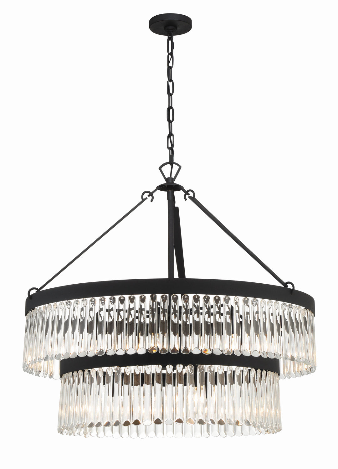 Emory 9 Light Black Forged Chandelier Crystorama