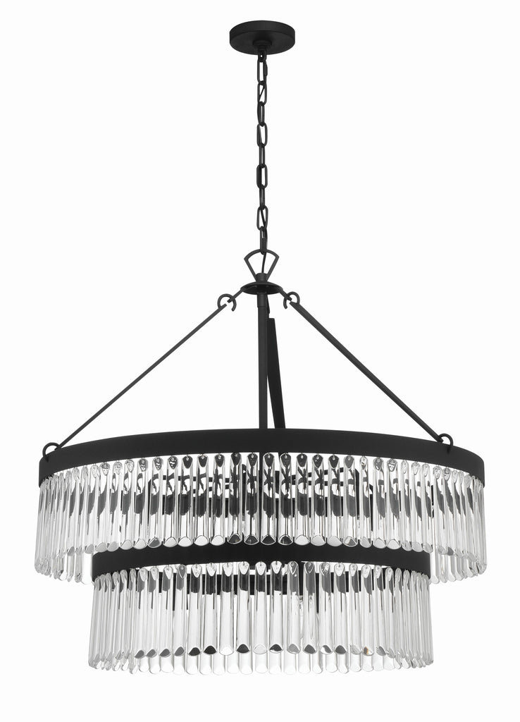 Emory 9 Light Black Forged Chandelier Crystorama