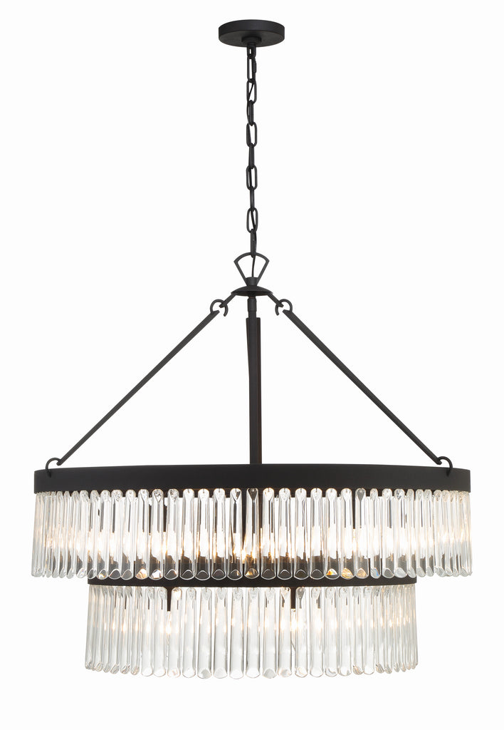 Emory 9 Light Black Forged Chandelier Crystorama