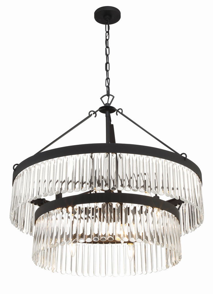 Emory 9 Light Black Forged Chandelier Crystorama