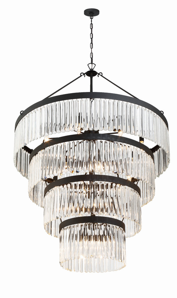 Emory 22 Light Black Forged Chandelier Crystorama