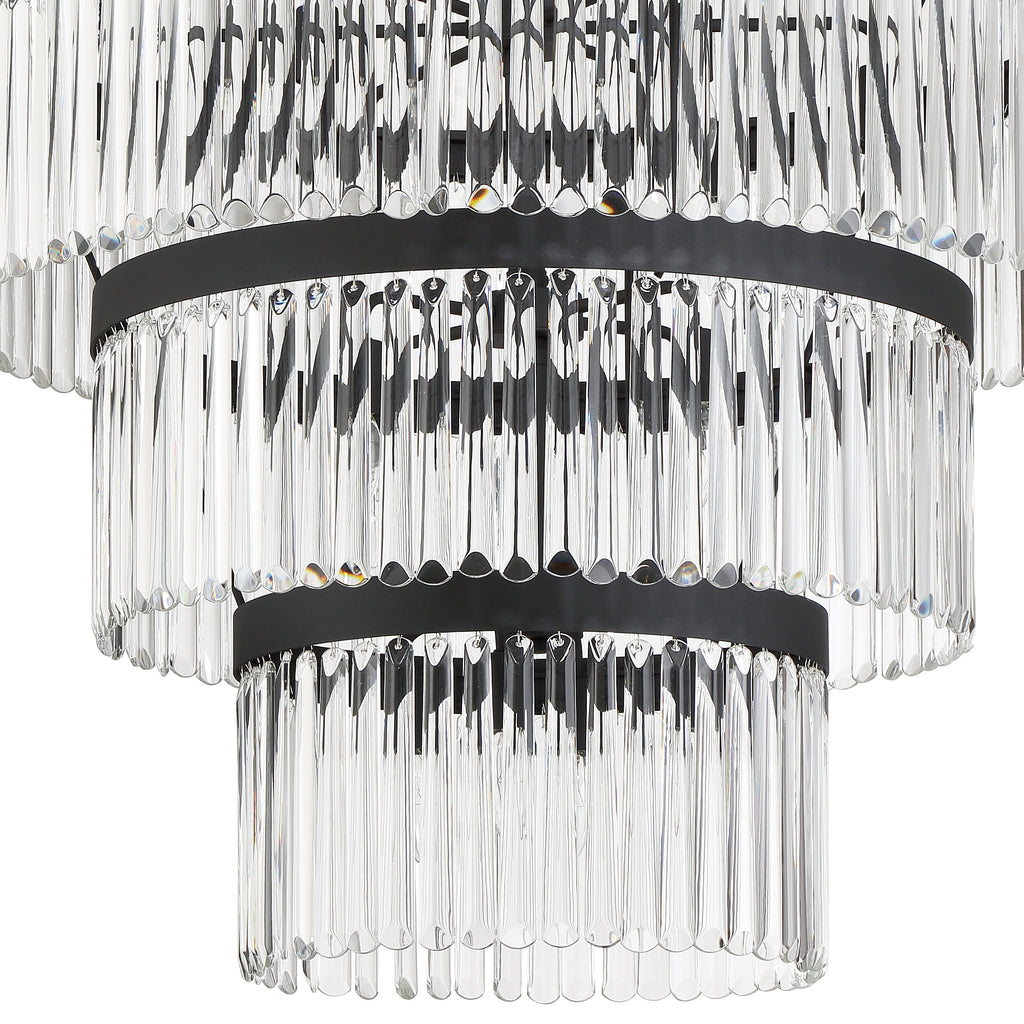 Emory 22 Light Black Forged Chandelier Crystorama