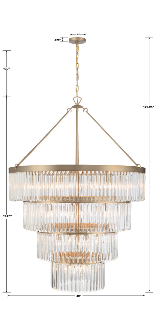 Emory 22 Light Modern Gold Chandelier Crystorama