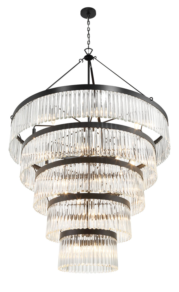 Emory 30 Light Black Forged Chandelier Crystorama