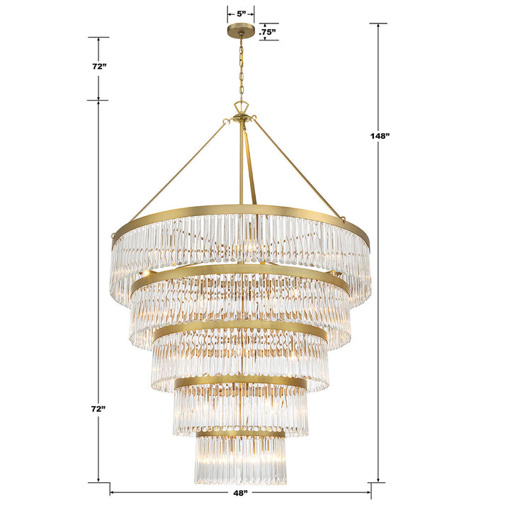 Emory 30 Light Modern Gold Chandelier Crystorama