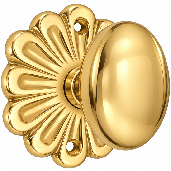 Maltesia Flower Rosette Door Set with Egg Door Knobs (Several Finishes Available)