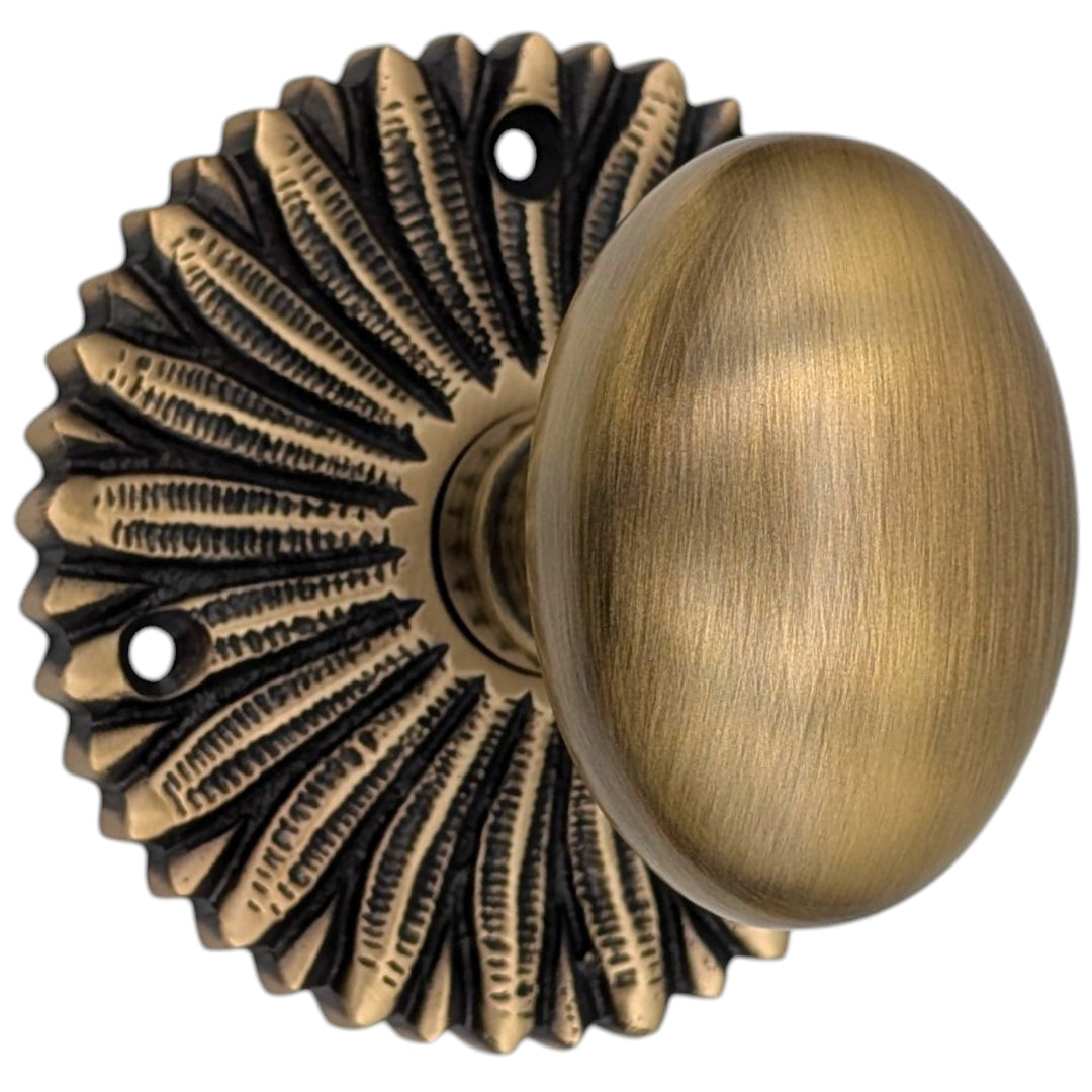 French Provincial Rosette Door Set with Egg Door Knobs (Several Finishes Available)