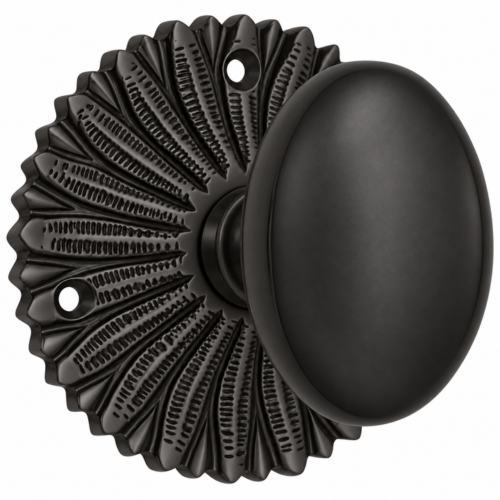 French Provincial Rosette Door Set with Egg Door Knobs (Several Finishes Available)