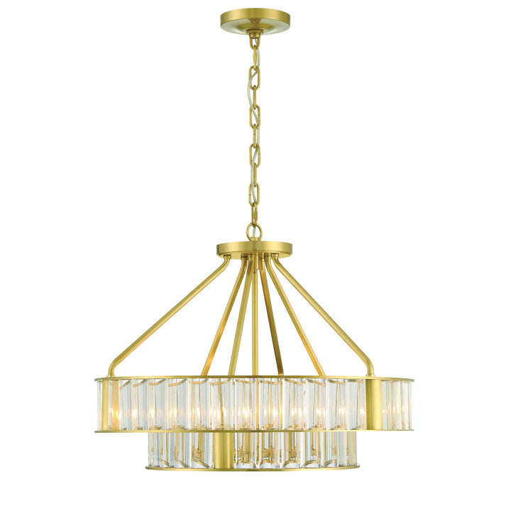 Libby Langdon Farris 6 Light Aged Brass Chandelier Crystorama