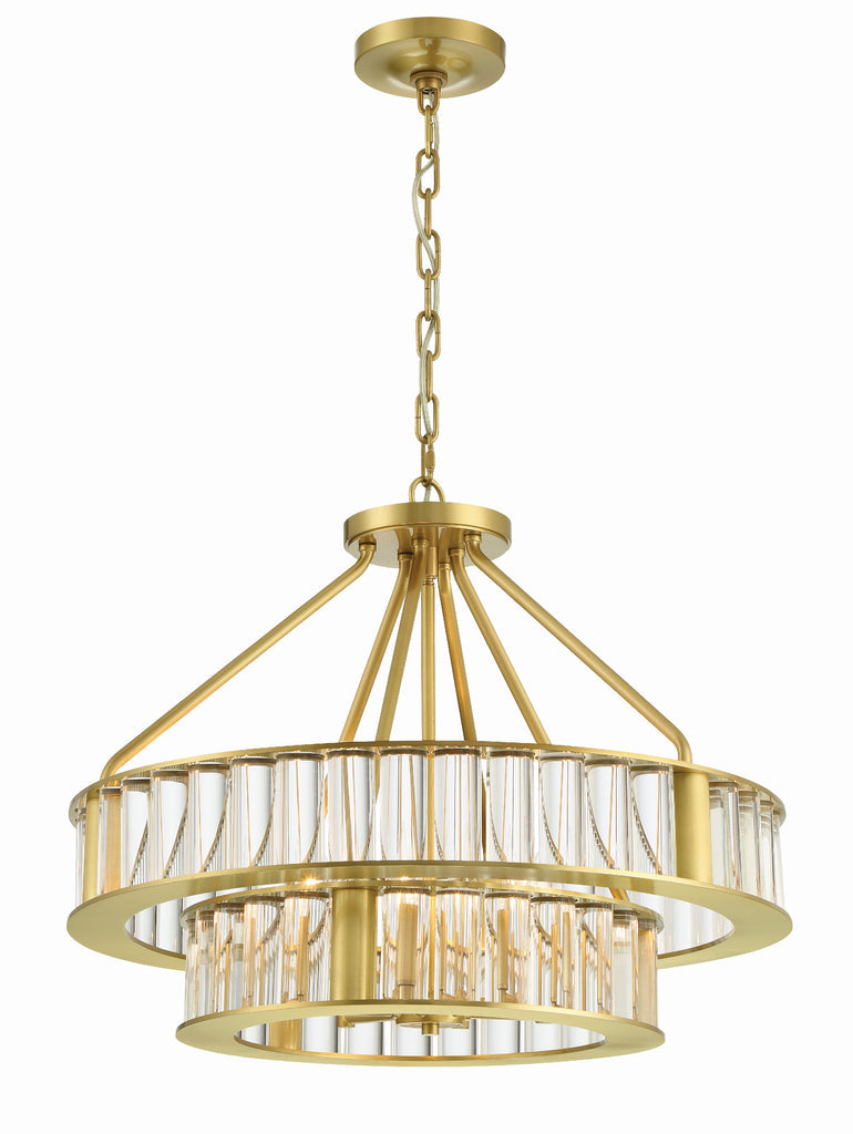 Libby Langdon Farris 6 Light Aged Brass Chandelier Crystorama