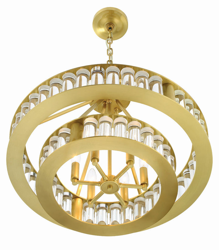 Libby Langdon Farris 6 Light Aged Brass Chandelier Crystorama