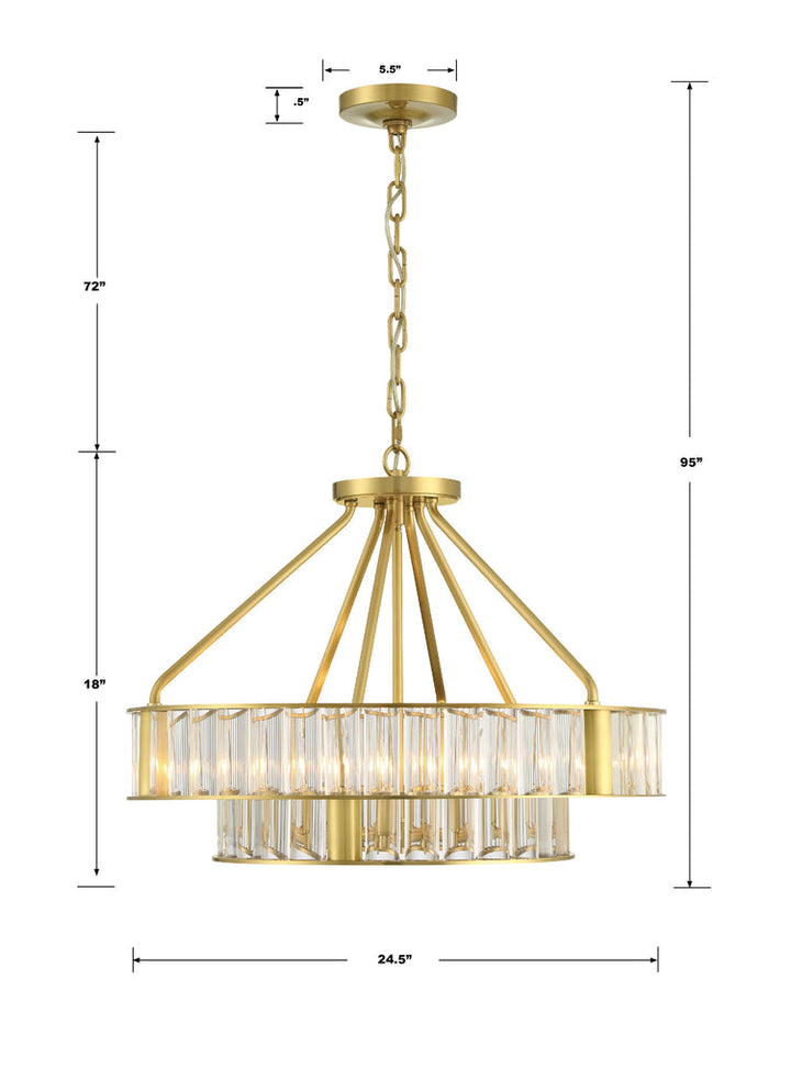 Libby Langdon Farris 6 Light Aged Brass Chandelier Crystorama