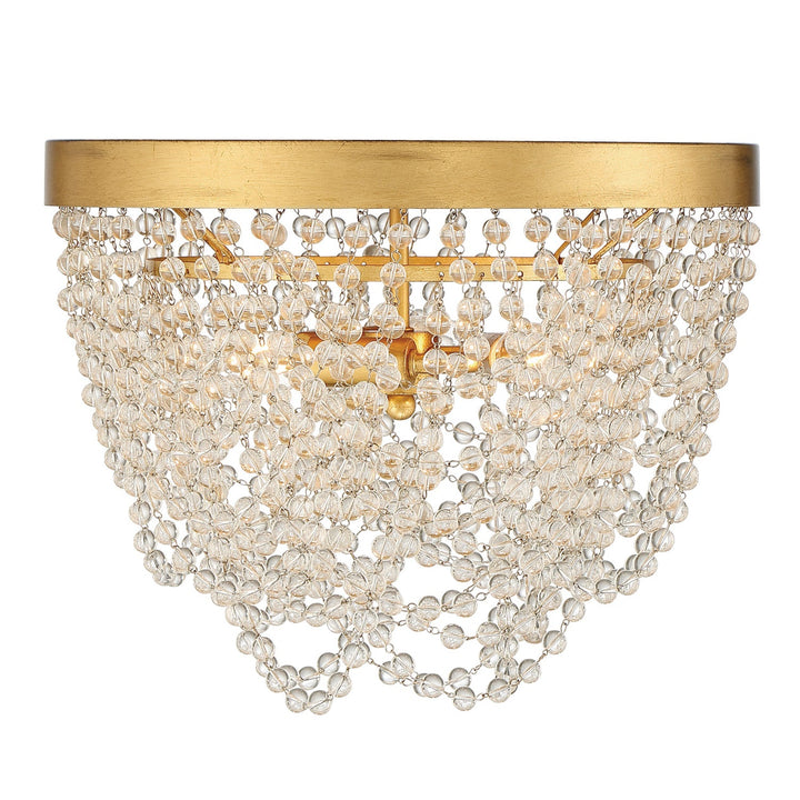 Crystorama Crystorama Fiona 3 Light Antique Gold Flush Mount